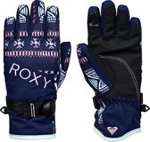 Roxy Jett Girl Meisjes Skihandschoenen - Medieval Blue Impala Stripes - Maat 10/M