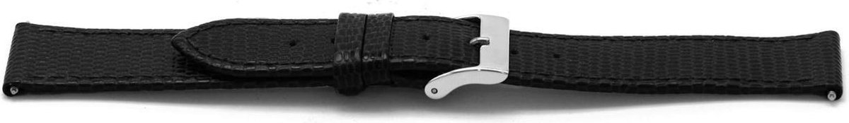 Horlogeband Universeel F133 Leder Zwart 18mm
