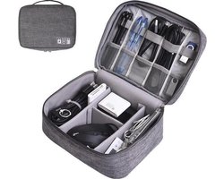 Luxe Organizer XL voor elektronica – Opbergtas voor opladers, kabeltjes, stekkers, muis en overige elektronische accessoires - Grijs kabeltasje Luxe Organizer XL voor elektronica – Opbergtas voor opladers, kabeltjes, stekkers, muis en overige elektronische accessoires - Grijs kabeltasje