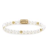 Rebel&Rose armband - Pearl Gem - 6mm - yellow gold plated