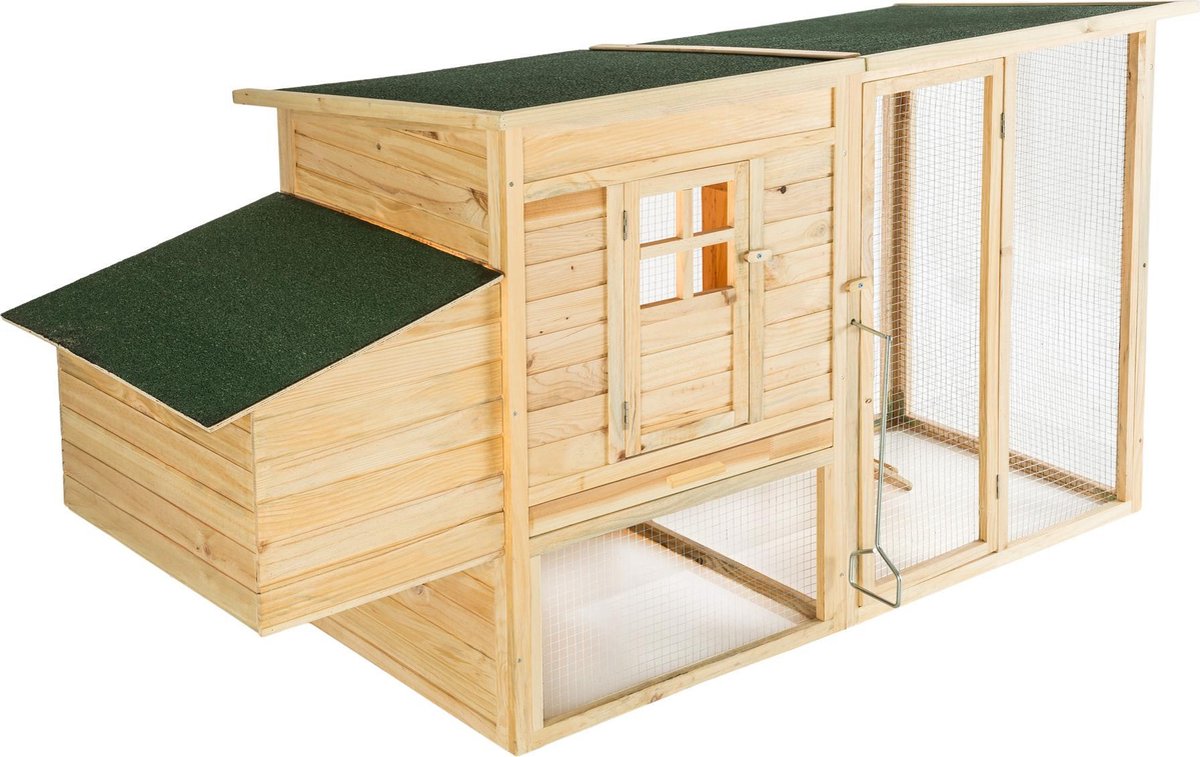 tectake - konijnen- en kippenhok Isabella 198x75x102cm - 403228