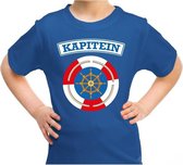 Kapitein verkleed t-shirt blauw voor kids - maritiem carnaval / feest shirt kleding / kostuum / kinderen 158/164