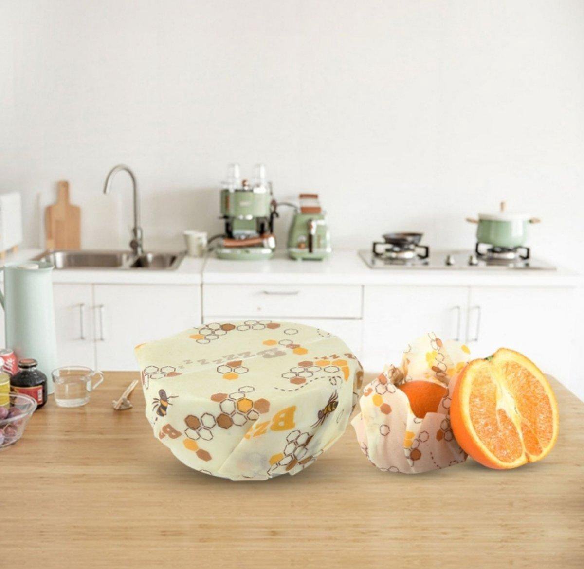 Bijenwas doekjes - set van 3 Bees wax - Duurzaam voedsel bewaren — cadeau in Koken & Dineren - foto 3