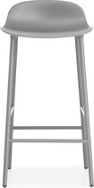 Form barkruk met metalen frame - grijs - 65 cm