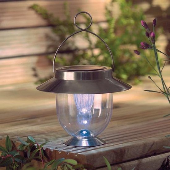 IMAGE Lantaarn op zonne-energie, led-tuinlantaarn met flikkerende kaars, auto, aan/uit, 10,5 x 10,5 x 21,5 cm, hangende zonnelamp voor buiten, tuin, outdoor, balkon