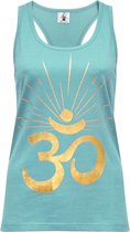 Yoga-Racerback-Top "OM sunray" - mint gold XL Loungewear shirt YOGISTAR