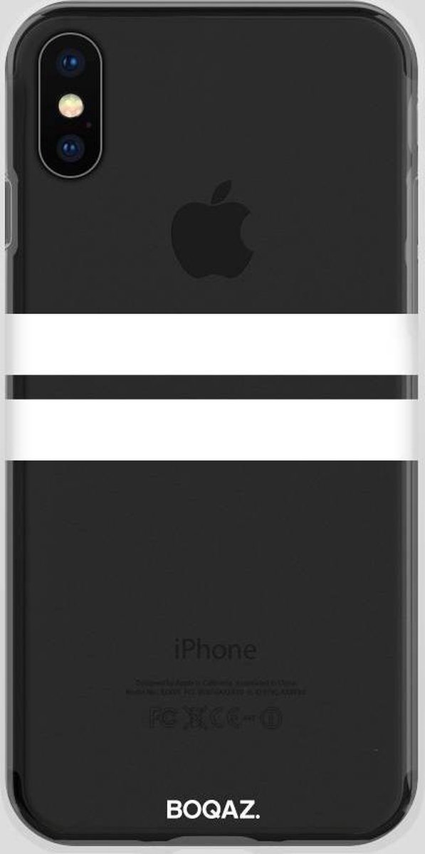 BOQAZ. iPhone X hoesje - strepen wit