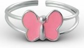 Little Bijoux verstelbare kinderring-vlinder roze