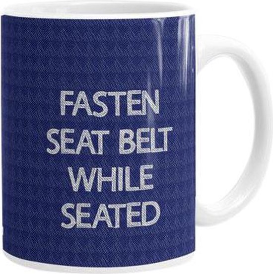Fasten Seat Belt - Mok / Beker - Keramiek - Warme/Koude dranken - Voor Reisliefhebbers - Vaatwasser & Magentron geschikt