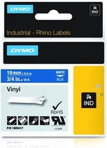 DYMO Rhino industriële Vinyl Labels | 19 mm x 5,5 m | witte afdruk op blauw | zelfklevende labels voor Rhino & LabelManager labelprinters