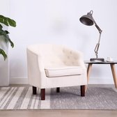 Fauteuil 65x64x65 cm stoffen bekleding beige