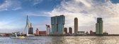 Panorama Skyline Rotterdam - formaat 200 x 75 cm