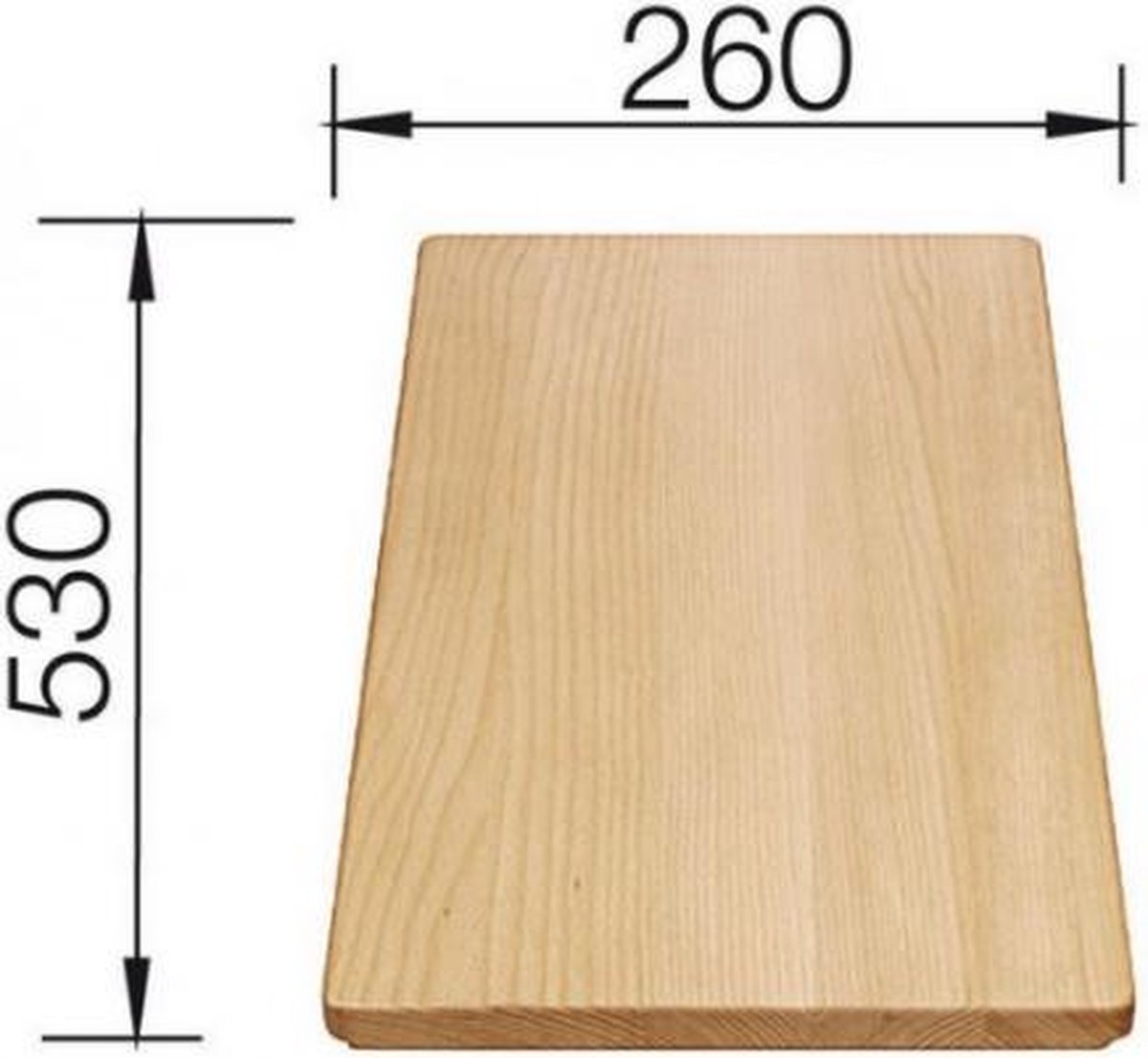houten snijplank 53x26cm - blanco - 218313