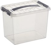 Boîte de rangement Sunware Q-Line - 9L - Plastique - Transparent / Métallique