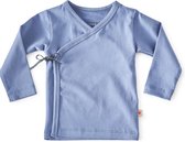 Little Label - overslag truitje - medium blue - maat: 56 - bio-katoen