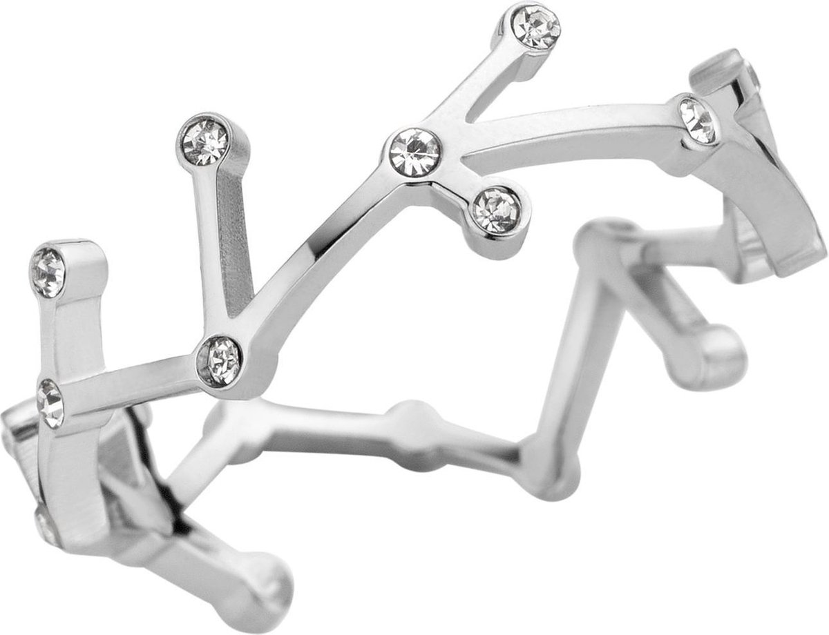 Melano friends galaxy cz ring - zilverkleurig - dames - maat 56