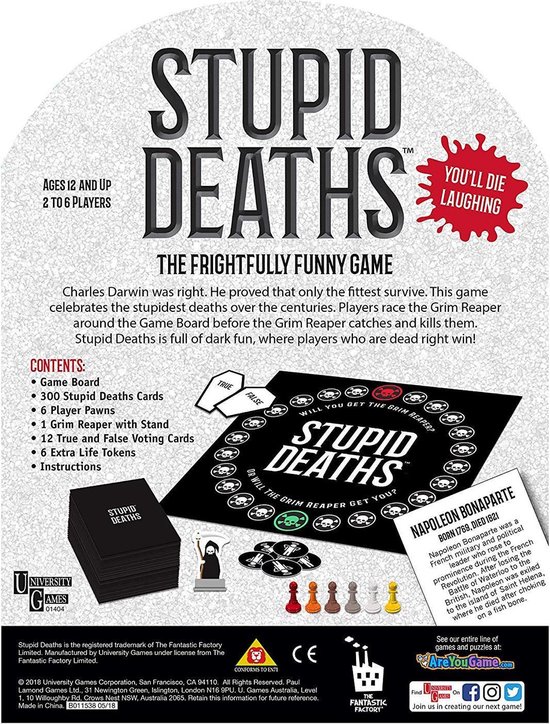 Thumbnail van een extra afbeelding van het spel 6085 Stupid Deaths Board Game