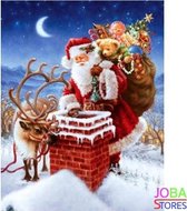 Diamond Painting "JobaStores®" Kerstman Schoorsteen - volledig - 40x50cm