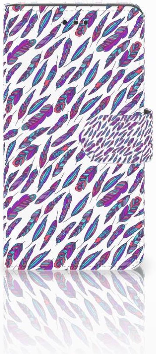Boekhoesje voor Nokia 7 Telefoon Hoesje Feathers Color