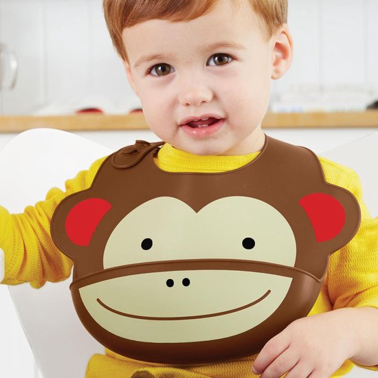 Skip Hop Zoo Fold & Go Siliconen Slabbetje - Monkey van Skip Hop — afbeelding 5
