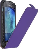 Paars premium leder flipcase voor de Samsung Galaxy Xcover 3