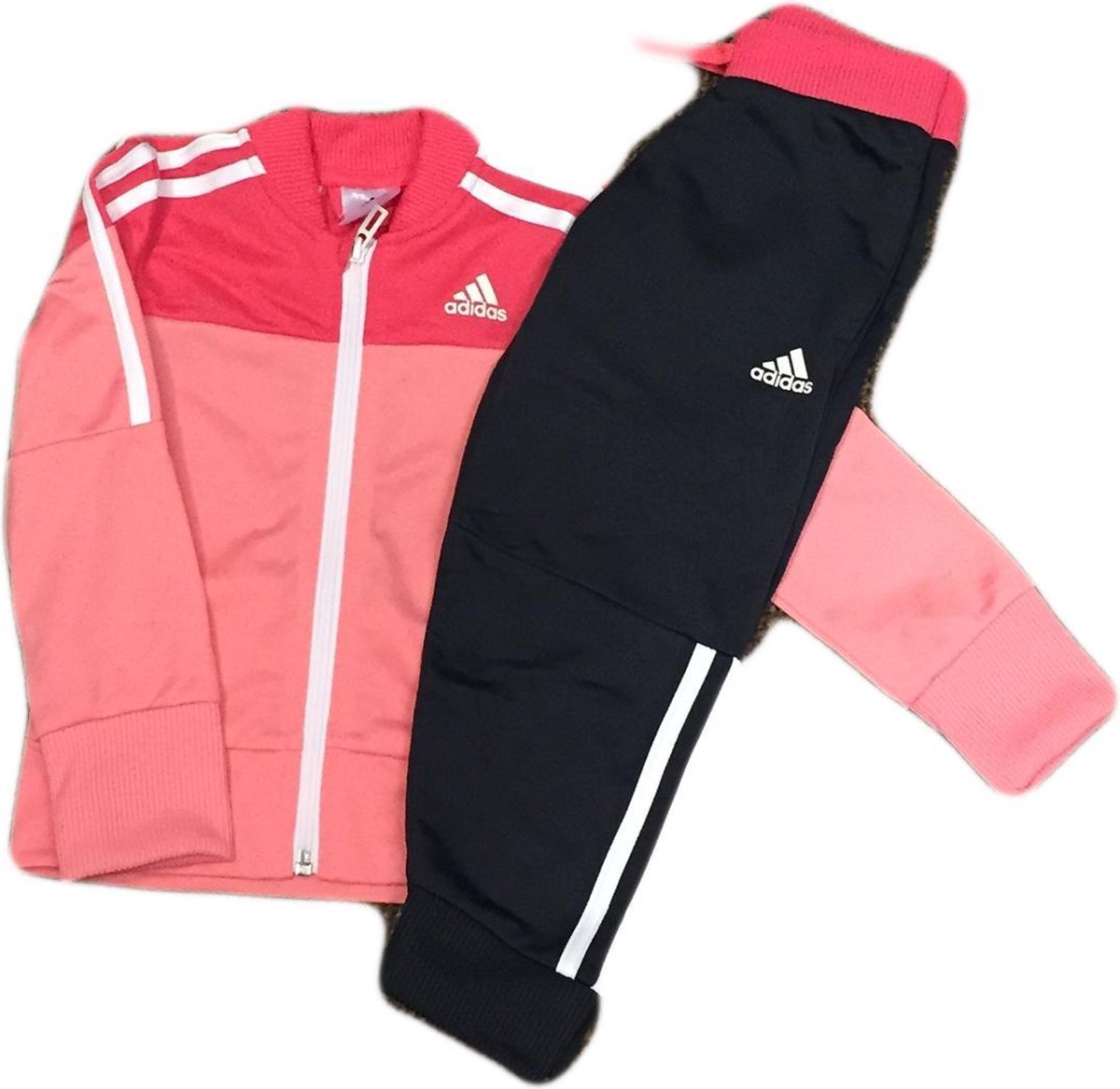 Adidas Meisjes Trainingspak Maat 110 Fuchsia Rose Black bol