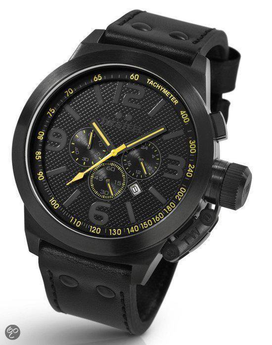 bol.com | TW Steel - horloge - TW869 - Zwart - 50 mm - Leer