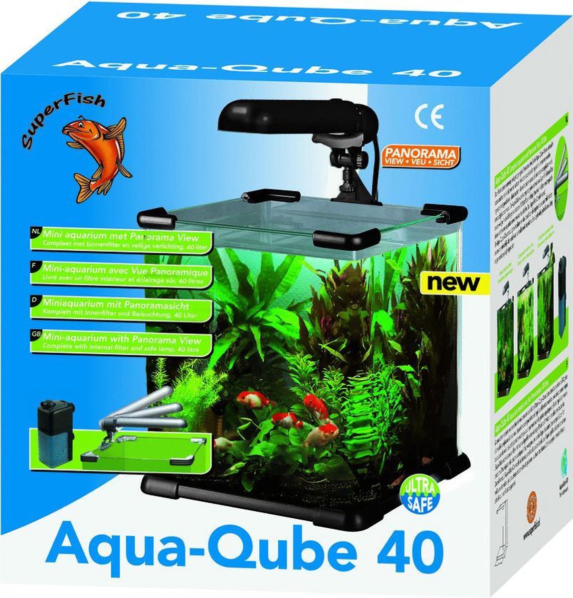 SuperFish Aqua-Qube - Aquarium - 40 liter - Zwart | bol.com