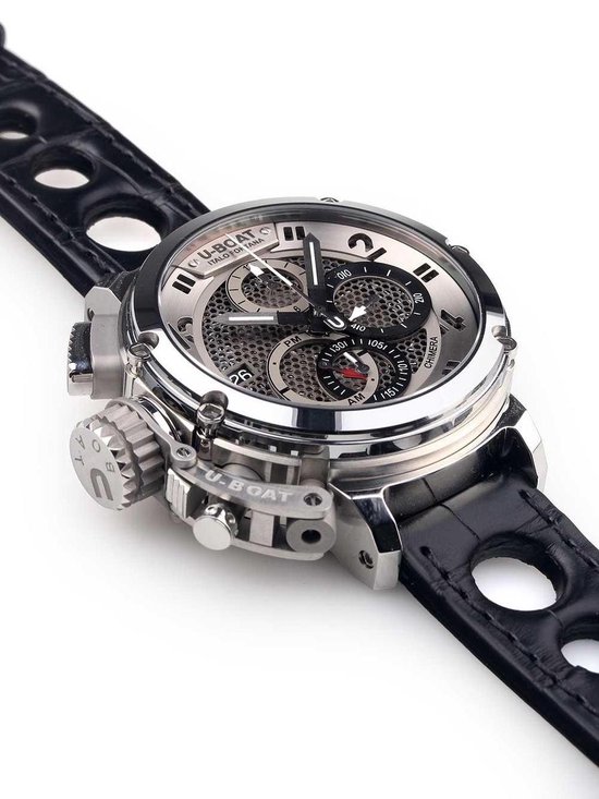 U Boat 8065 Chimera Skeleton Tungsten Sideview Autom. Chrono 46 mm