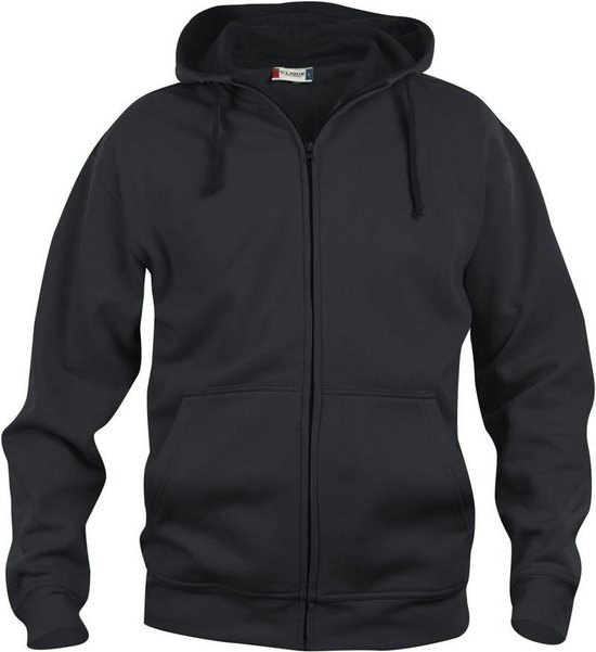 Basic hoody full zip zwart xs