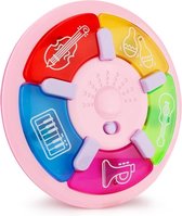 Brettbble-Cartoon Baby kind vroeg onderwijs Beat Disc muziek speelgoed met LED Light(Pink)