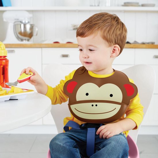 Skip Hop Zoo Fold & Go Siliconen Slabbetje - Monkey van Skip Hop — afbeelding 3