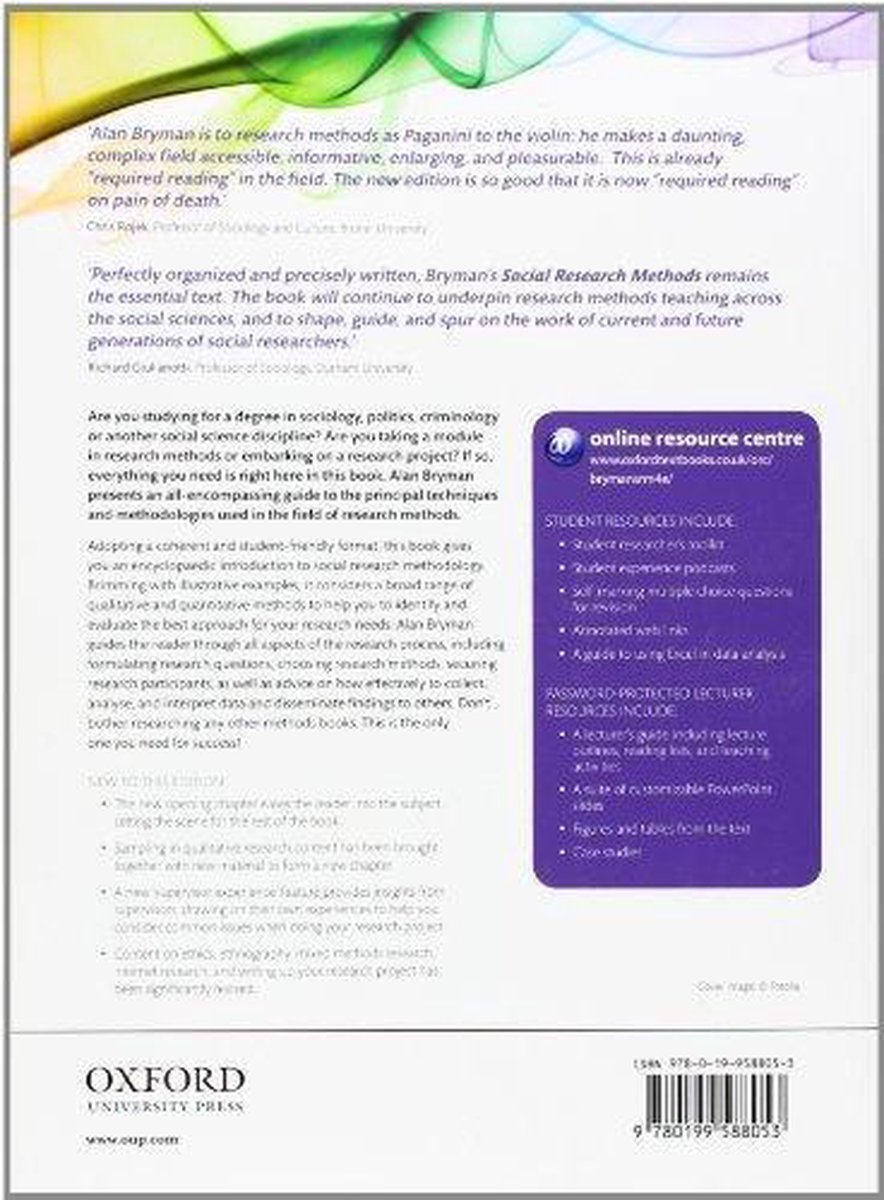 Social Research Methods 9780199588053 Alan