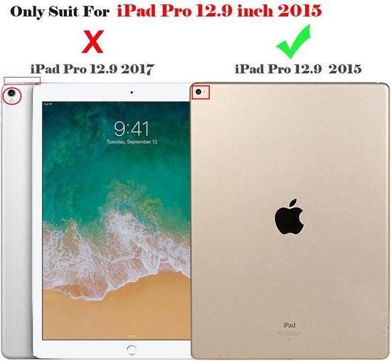 iPad Pro 12.9 (2015 1st generation) - hoes, cover, case - PU leder - Blauw  | bol.com