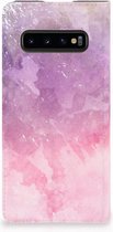 BookCase Geschikt voor Samsung S10 Design Pink Purple Paint