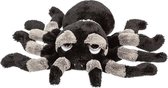 Pluche grijs met zwarte spin knuffel 22 cm - Spinnen insecten knuffels - Speelgoed voor kinderen
