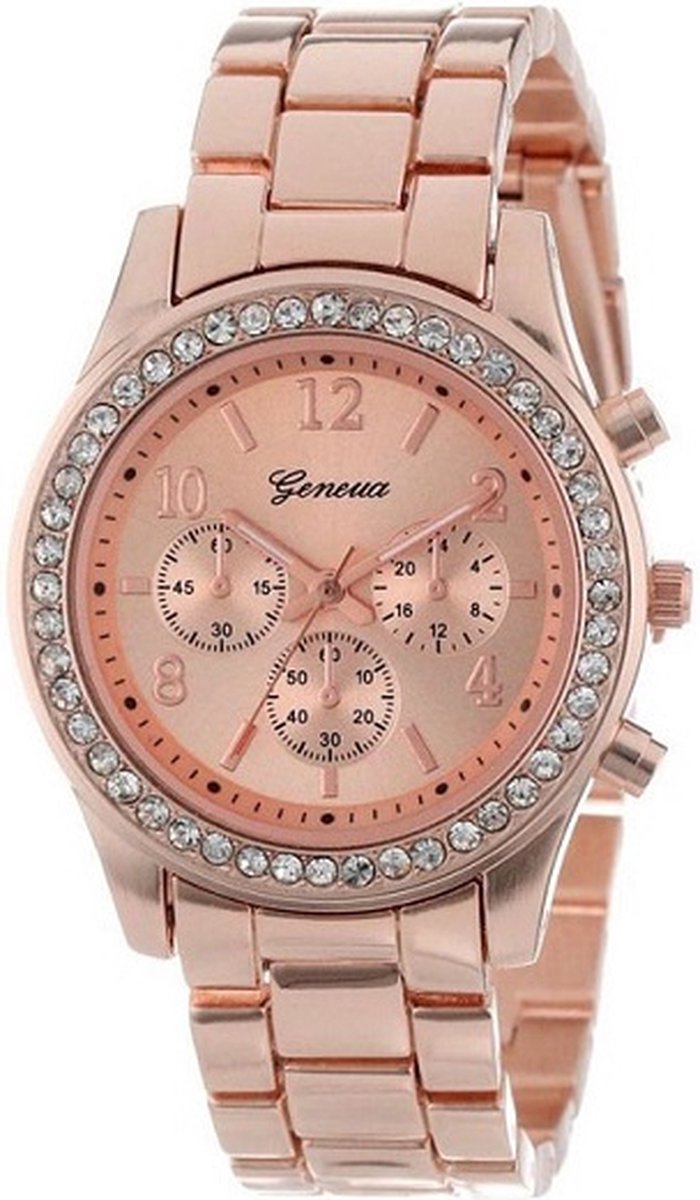 Geneva Rose goud horloge