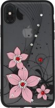 Licht Roze Diamant Narcis Back Cover Hoesje voor iPhone X