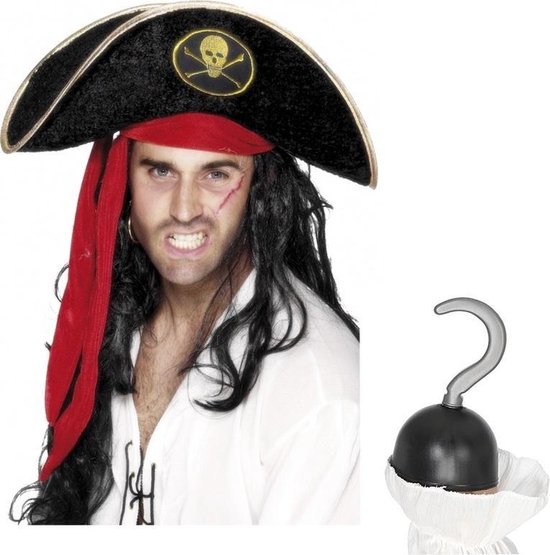 Vrijlating Mysterieus vervolgens Piraat accessoires verkleedset hoed en piratenhaak | bol.com