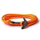 Anker armband Neon Oranje polyester koord