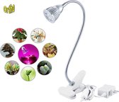 Ortho® - LED Groeilamp - Bloeilamp - Kweeklamp - Grow light - Groei lamp met flexibele Lamphouder - Klem spotje - Zilver 1x