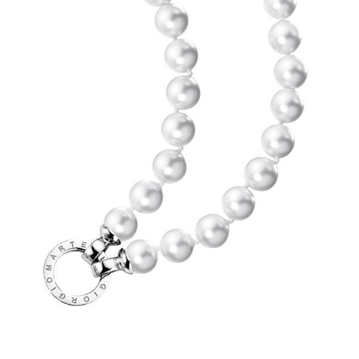 Parel | 8 mm |collier | zilver ringslot