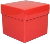 Coffret cadeau rouge décoration cube 10 cm