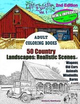 Adult Coloring Books: 50 Country Landscapes 2nd Edition