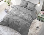 Sleeptime Love and Relax - Dekbedovertrekset - Tweepersoons - 200x200/220  cm - Grey