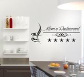 Muursticker - Moms Restaurant - 58x133 - Zwart