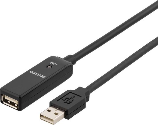 moeder ervaring Betekenis DELTACO USB2-EX10M Hi-Speed active USB 2.0 verlengkabel - 10 meter | bol.com