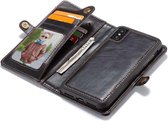CASEME Apple iPhone X PU Lederen Portemonnee Hoesje - Zwart