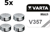 5 Stuks - Varta V357 145mAh 1.55V knoopcel batterij