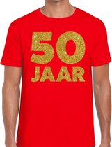 50 Jaar verjaardag rood heren - heren shirt 50 Jaar - Abraham kleding M